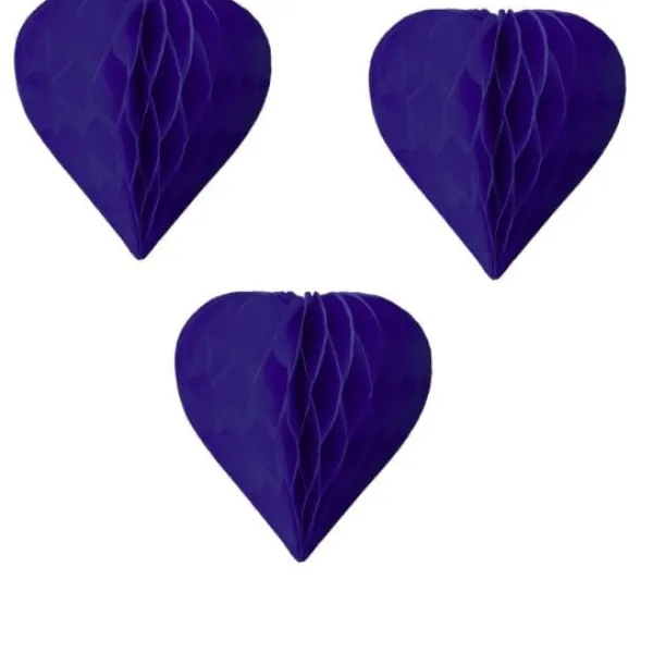 Badaboum 3 Mini Coeurs Alv Ol S Bleu Roi 8Cm A Suspendre