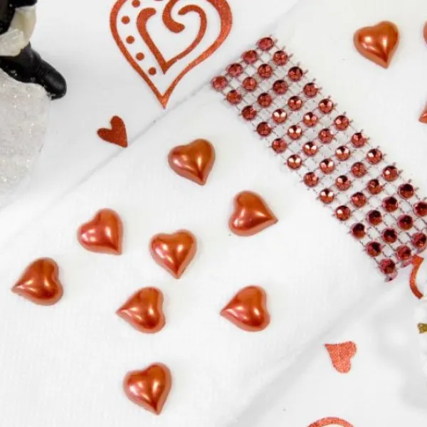 Badaboum 20 Mini Coeurs Effet Nacr Rouge Pour D Co De Table