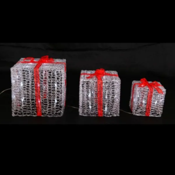 Badaboum 3 Paquets Cadeaux De Noel Lumineux En Tissu Assortis Online