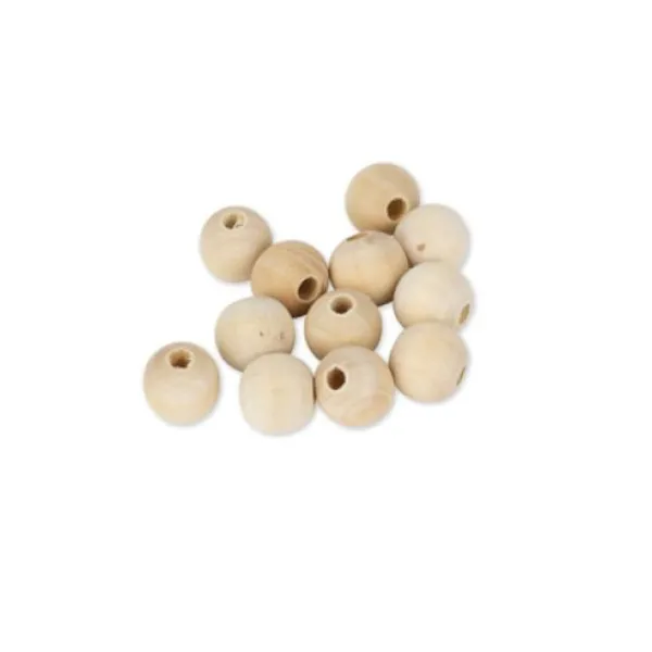 Badaboum 12 Perles En Bois Naturel