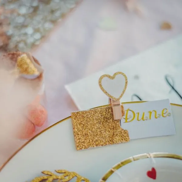 Best 10 Pinces Coeur Blanc Paillet Or Theme Cinema