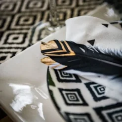 Badaboum 6 Plumes Ethniques Noir Et Or 18-20Cm