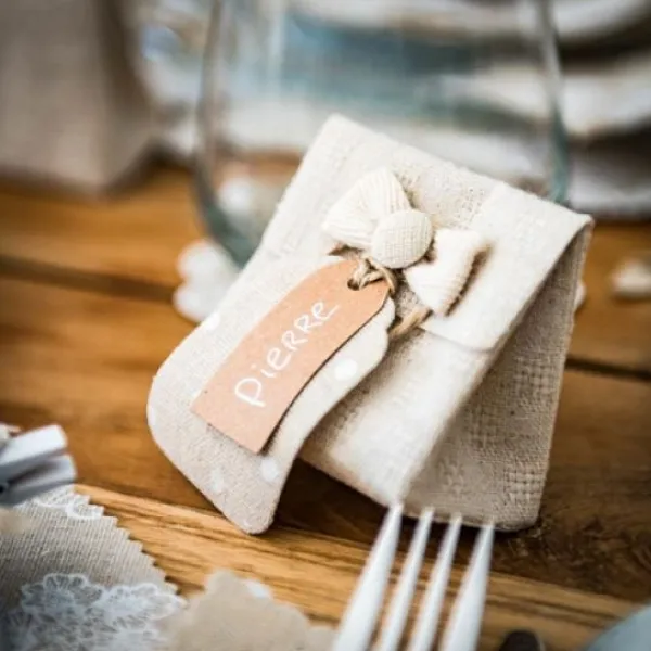 Badaboum 4 Pochons A Rabat Lin Et Noeud Ivoire