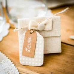 Badaboum 4 Pochons A Rabat Lin Et Noeud Ivoire