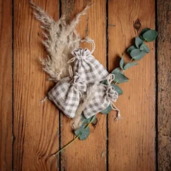 Badaboum 5 Pochons En Lin Vichy Ivoire