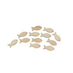 Badaboum 12 Poisson En Bois Naturel Pour D Co De Table