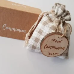 Hot 4 Rondins De Bois Marque Place Communion Theme Communion