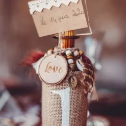 Best 4 Rondins De Bois Marque Place Love Theme Bapteme