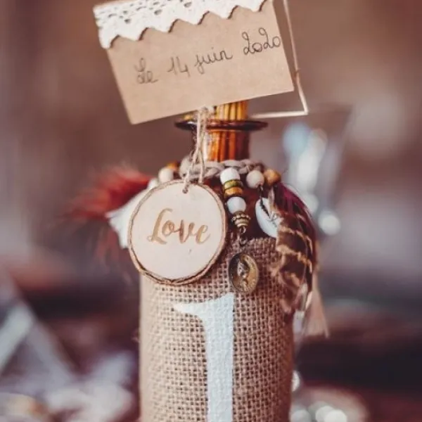 Best 4 Rondins De Bois Marque Place Love Theme Bapteme