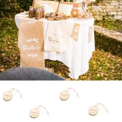 New 4 Rondins De Bois Marque Place Bapt Me Theme Bapteme