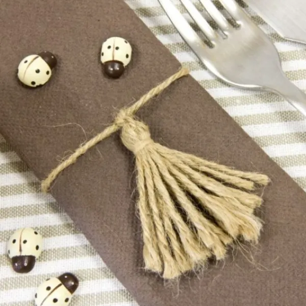 Badaboum 4 Ronds De Serviette Avec Corde Pompon New