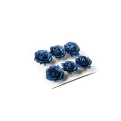 Badaboum 6 Roses Bleu Marine Sur Pince Discount