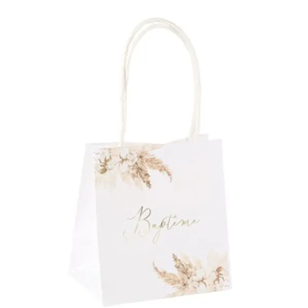 6 Sacs Cadeaux Bapt Me Pampa Fleur De Coton Theme Bapteme
