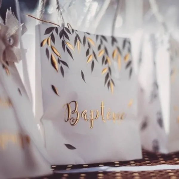 Sale 6 Sacs Cadeaux Bapt Me Vegetal Theme Bapteme