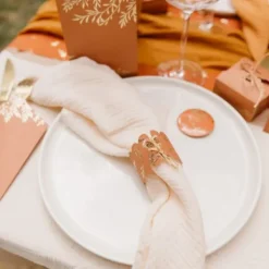 Badaboum 4 Serviettes De Table En Gaze De Coton Ivoire