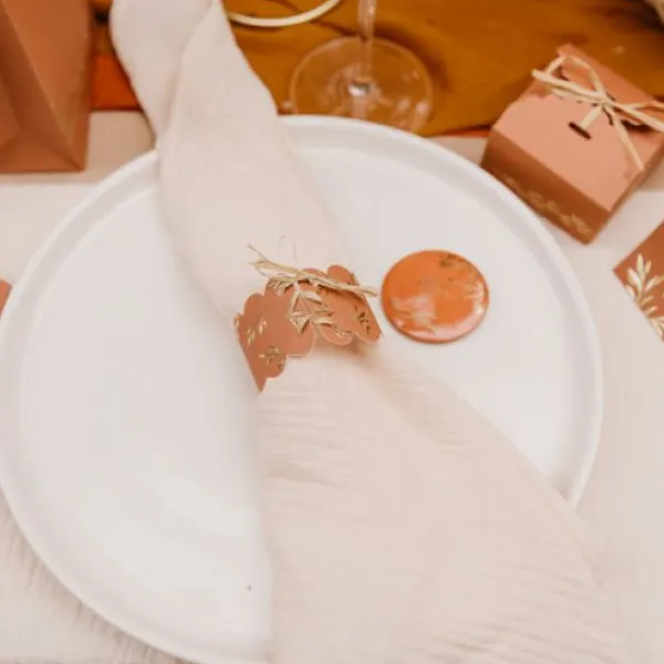 Badaboum 4 Serviettes De Table En Gaze De Coton Ivoire