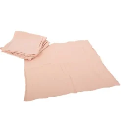 Badaboum 4 Serviettes De Table En Gaze De Coton Vieux Rose