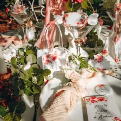 Badaboum 4 Serviettes De Table En Gaze De Coton Vieux Rose