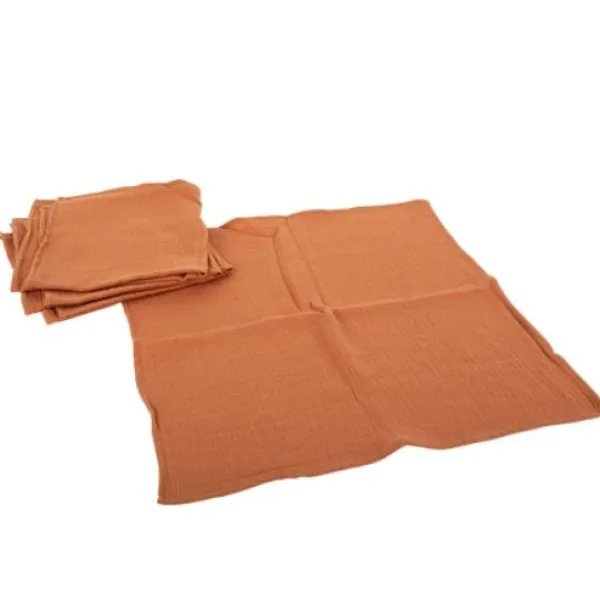 Badaboum 4 Serviettes De Table En Gaze De Coton Terra Cotta