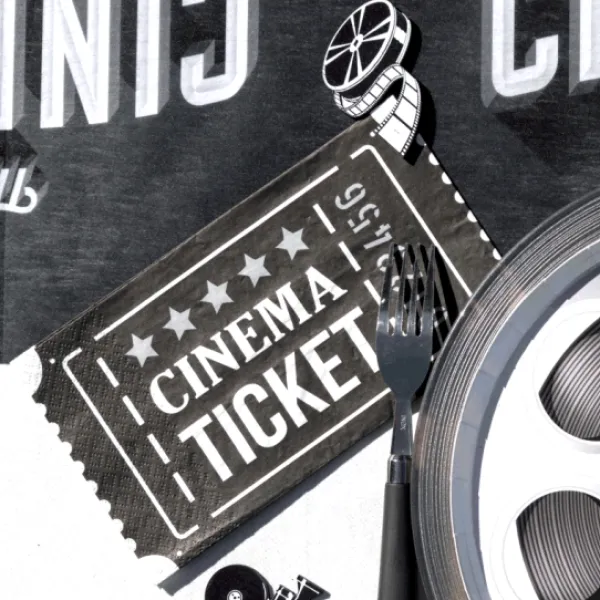 Sale 20 Serviettes En Papier Th Me Cin Ma 40 X 33 Cm Theme Cinema