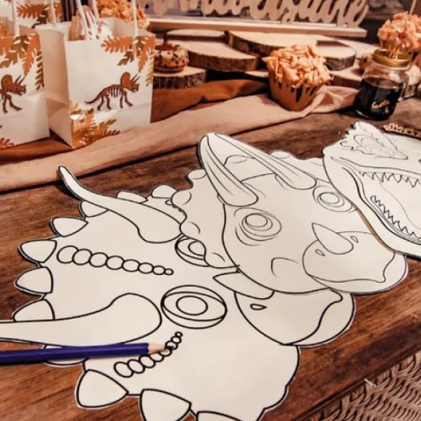 Badaboum 3 Sets De Table Anniversaire Dinosaure A Colorier