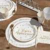 Hot 6 Sets De Table Joyeux Anniversaire Or Theme Joyeux Anniversaire