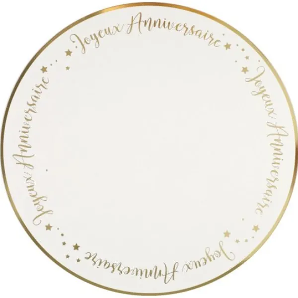 Hot 6 Sets De Table Joyeux Anniversaire Or Theme Joyeux Anniversaire