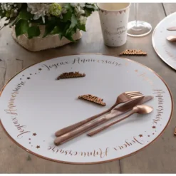 Outlet 6 Sets De Table Joyeux Anniversaire Rose Gold Theme Joyeux Anniversaire