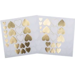 Badaboum 64 Stickers Petits Coeurs Or