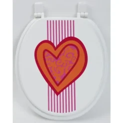 Badaboum Abattant De Wc Mdf Motif Coeur