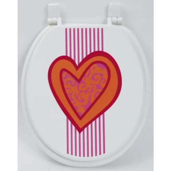 Badaboum Abattant De Wc Mdf Motif Coeur
