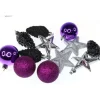 Badaboum Accroche Suspension De Noel Violet Noir Et Argent X 12 Pi Ces Outlet