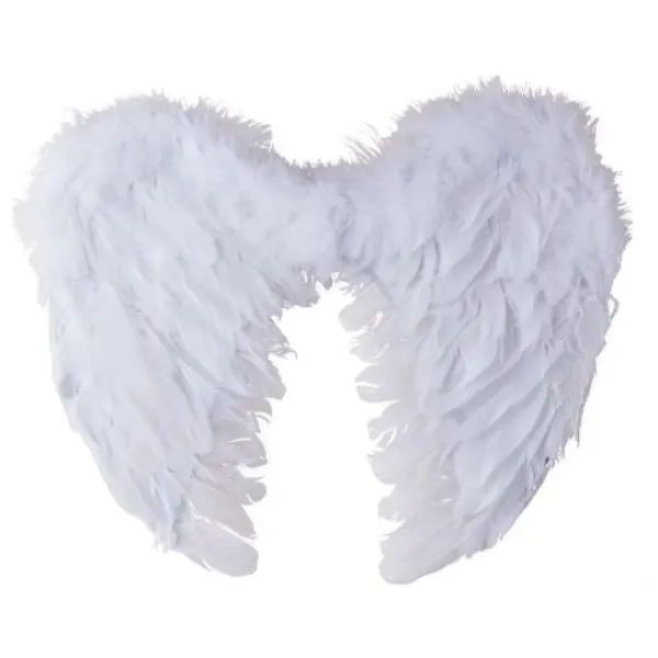 Badaboum Ailes D'Anges En Plumes Blanc 40 X 32 Cm