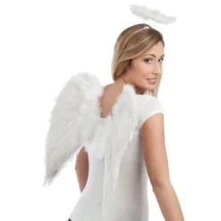 Badaboum Ailes D'Anges En Plumes Blanc 50 X 50 Cm
