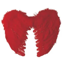 Badaboum Ailes D'Anges En Plumes Rouge 40 X 32 Cm