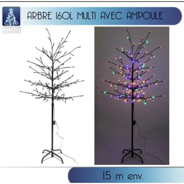 Badaboum Arbre De Noel Lumineux 160 Led Multicolore Hot