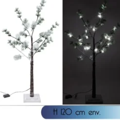 Badaboum Arbre Lumineux De Noel Effet Neige 24 Led Blanc Discount