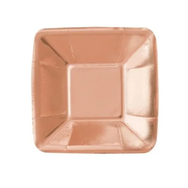 Badaboum Assiette Carr E En Carton Cuivre 20Cm X 8 Pi Ces