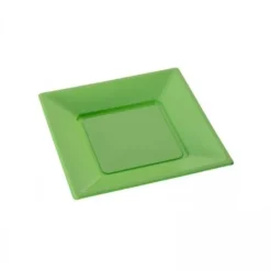 Best Assiette Carr E Plastique R Utilisable 18Cm Vert Anis X12 Theme Eco-Responsable