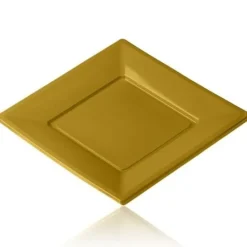 Best Assiette Carr E Plastique Or R Utilisable 23Cm X12 Theme Eco-Responsable