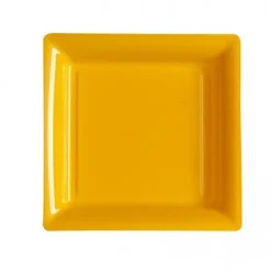 Assiette Carr E Plastique Orange Mandarine R Utilisable 18Cm X 12 Pi Ces Theme Eco-Responsable