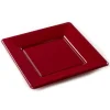 Online Assiette Carr E Plastique Bordeaux R Utilisable 23Cm X12 Theme Eco-Responsable