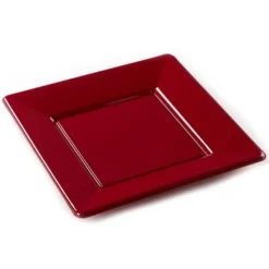 Online Assiette Carr E Plastique Bordeaux R Utilisable 23Cm X12 Theme Eco-Responsable