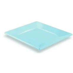 Online Assiette Carr E Plastique Bleu Ciel R Utilisable 18Cm X 12 Pi Ces Theme Eco-Responsable
