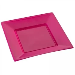 Online Assiette Carr E Plastique Fuchsia R Utilisable 18 Cm X 12 Pi Ces Theme Eco-Responsable