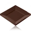 Outlet Assiette Carr E Plastique Chocolat R Utilisable 23Cm X12 Theme Eco-Responsable