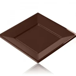 Outlet Assiette Carr E Plastique Chocolat R Utilisable 23Cm X12 Theme Eco-Responsable