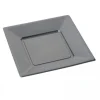 Assiette Carr E Plastique Grise R Utilisable 23Cm X12 Theme Eco-Responsable