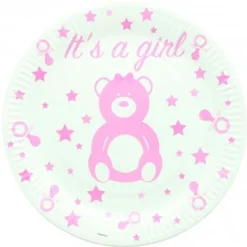 New Assiette Carton Baby Shower Fille X 10 Pi Ces Theme D Co Baby Shower