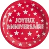 Outlet Assiette Carton Joyeux Anniversaire Rouge 23Cm X 10 Pi Ces Theme Joyeux Anniversaire
